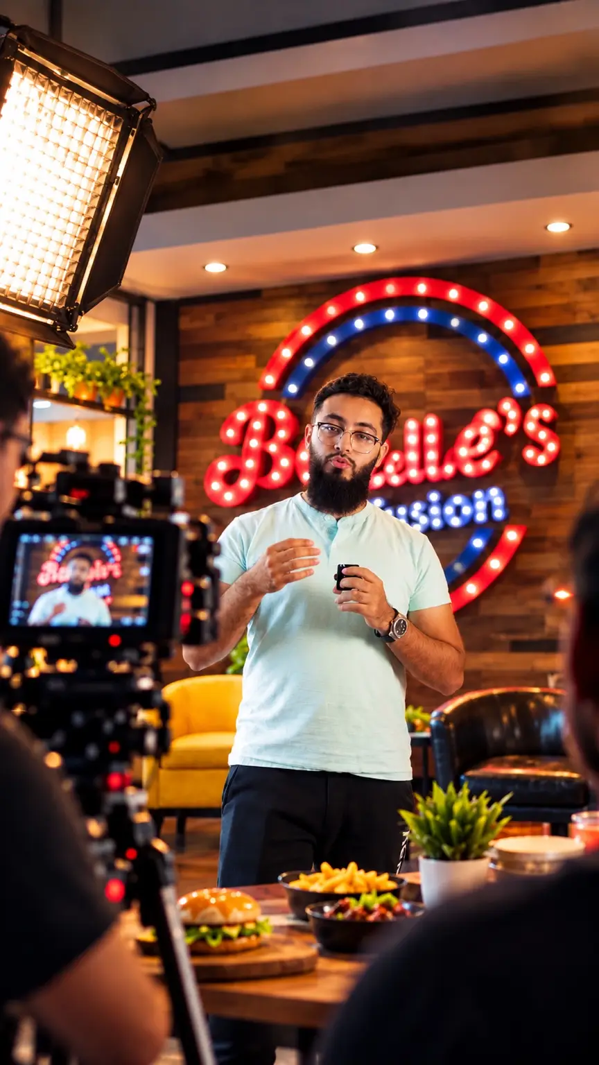 Restaurant content on set